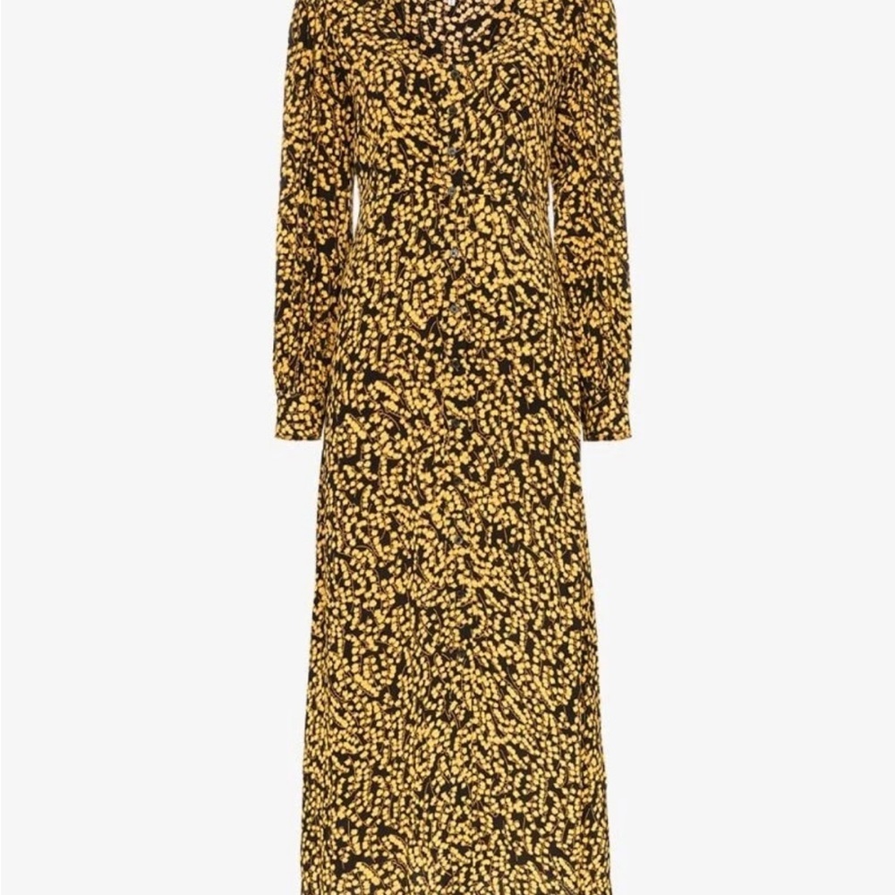 Ganni Black and Gold Long Sleeve Dress - Picture 5 of 7